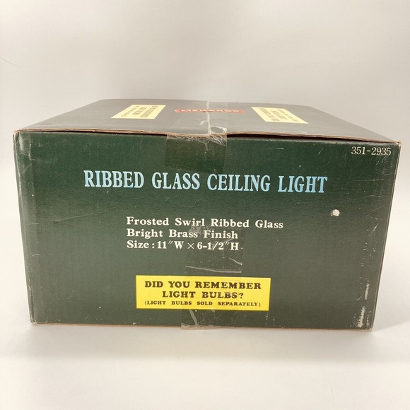 Patriot Lighting Swirl Ribbed Glass Ceiling Light Bright Brass Finish 351-2935 - Picture 4 of 5